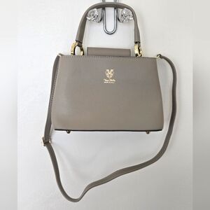 Vera Pelle Italy Leather Grey Hand Shoulder Bag EUC